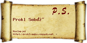 Prokl Sebő névjegykártya